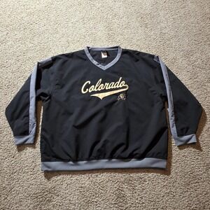 Colorado Buffaloes Sweater Mens 2XL Black Gray College Football V Neck Pullover